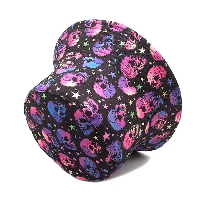 Chapeaux Bob à Motif Tête de Mort et Étoiles pour Femmes et Hommes