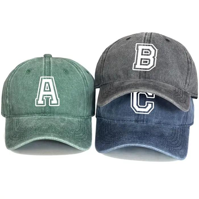 Casquette de baseball imprimée initiale A-Z pour hommes et femmes style rétro sportif occasionnels extérieurs usage quotidien