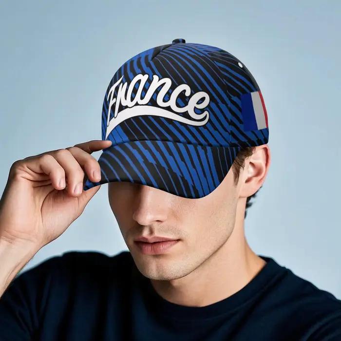 Casquettes de baseball France personnalisables gratuitement avec nom et logo d'équipe