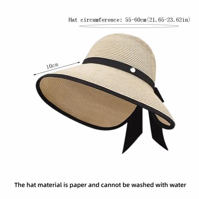 Chapeau de soleil élégant rond en paille pour l'été