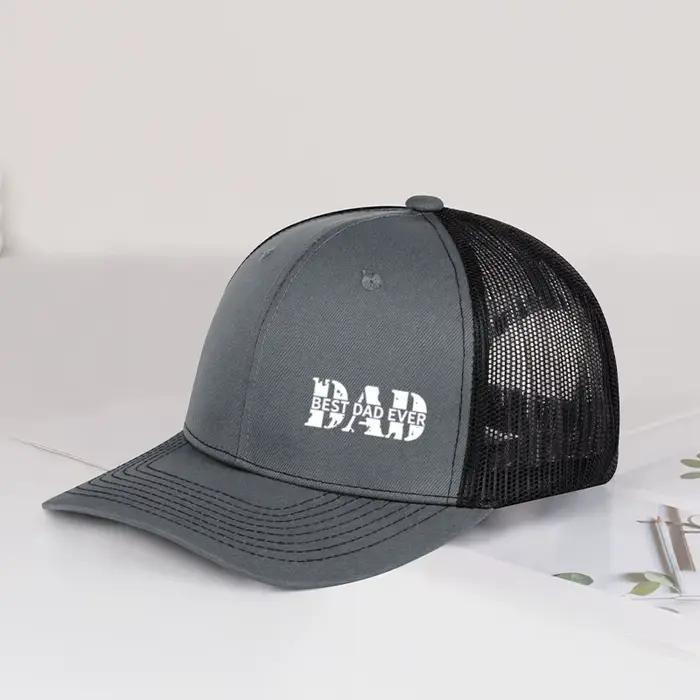 Casquette de baseball en maille respirante réglable avec impression « Best Dad Ever » pour homme