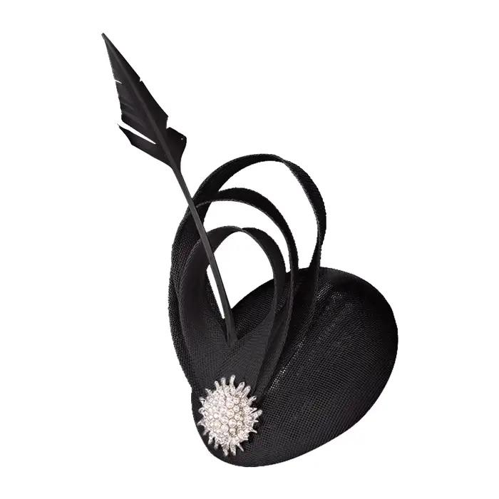 Chapeau Fascinateur Imitation Sinamay Champagne Épingles à Cheveux Accessoire Luxe Femme Occasions Spéciales Partie Mariage Cocktail