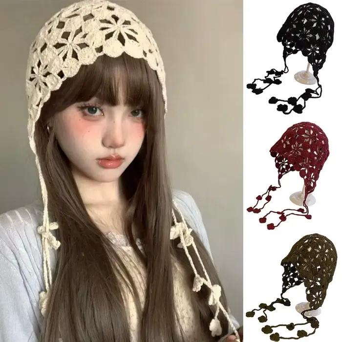 Chapeau de poisson en tricot creux fait à la main