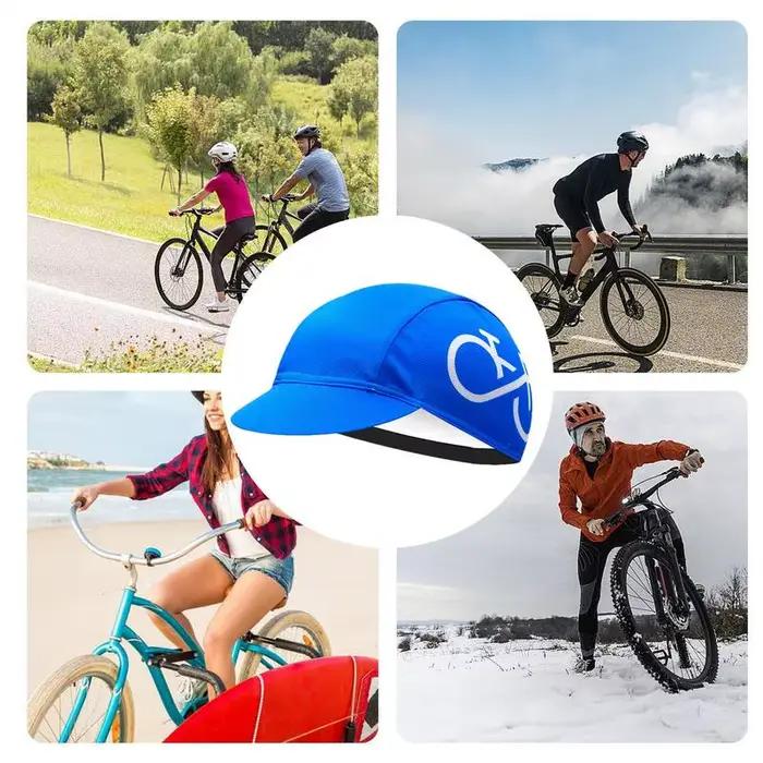 Casquette de cyclisme tricotée simili cuir pour homme et femme, résistante à la transpiration, design extensible pour randonnée et activités de plein air