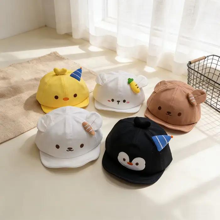Casquette de baseball I LOVE DAD pour bébé, motif dessin animé mignon, visière souple, protection solaire, ajustement facile, pour nourrissons et tout-petit, occasions estivales et familiales