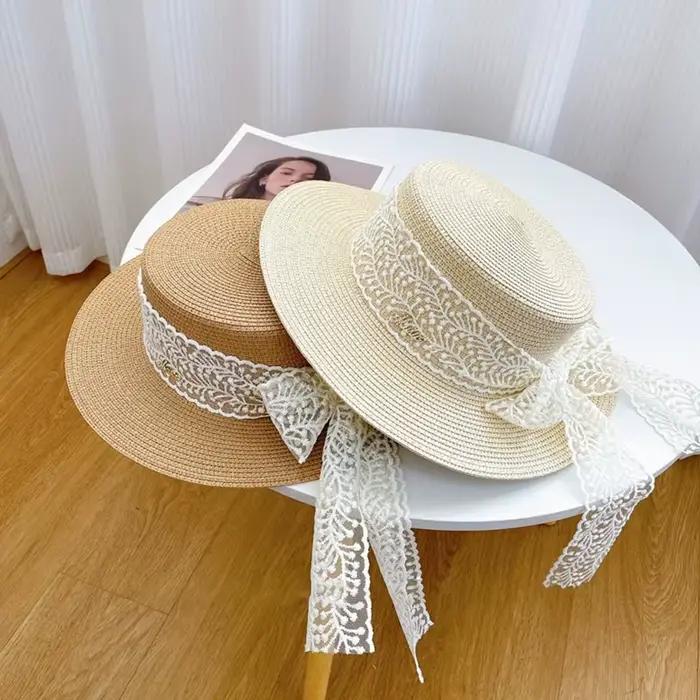 Chapeau de paille de plage d'été pour femmes