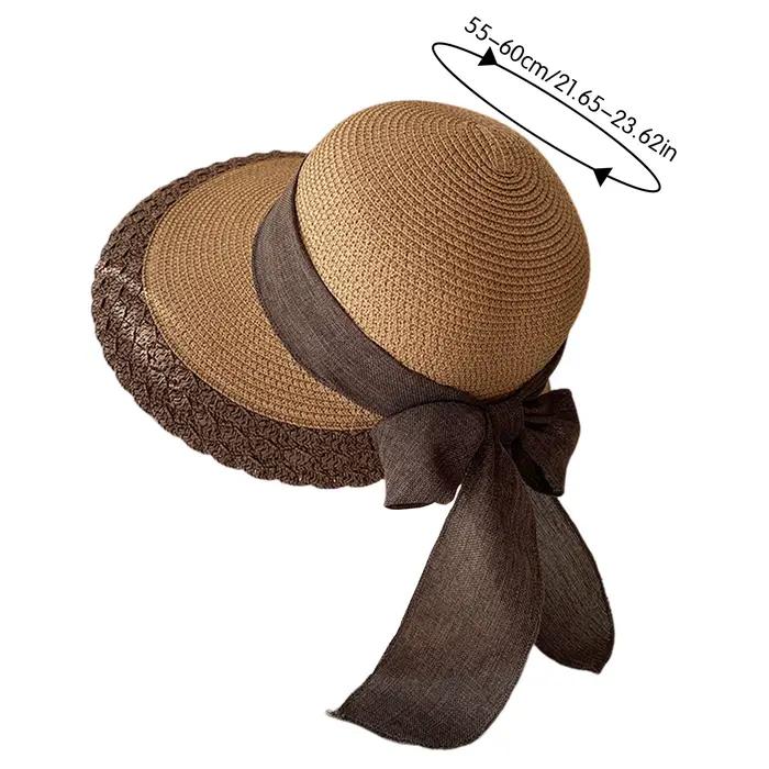 Chapeau de paille à large bord pour femmes