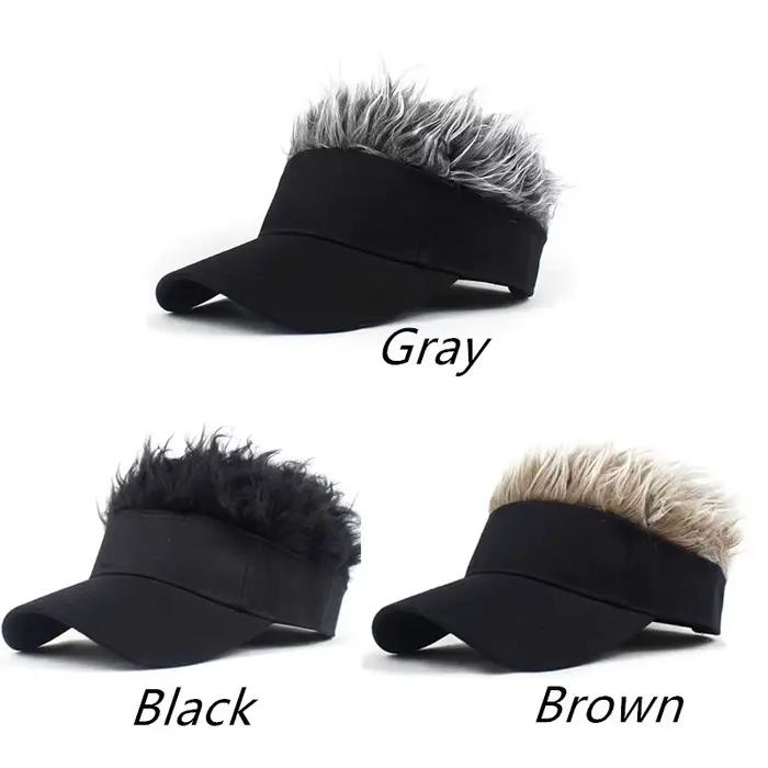 Chapeau de perruque unisexe en coton polyester casquette de baseball solide style sport visière hip-hop décontracté pour hommes et femmes toutes saisons