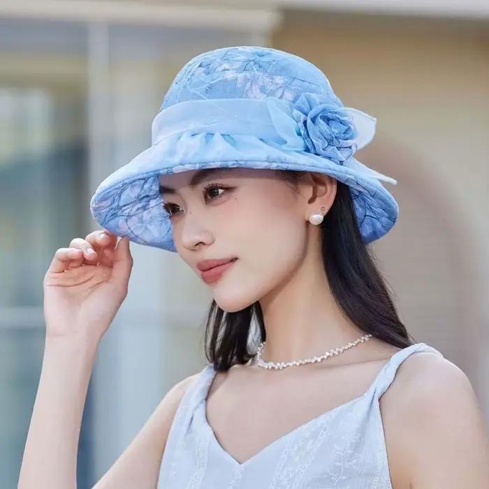 Chapeau de pêcheur pliable à motif floral