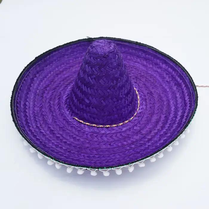 Chapeaux de paille colorés à large bord pour femmes