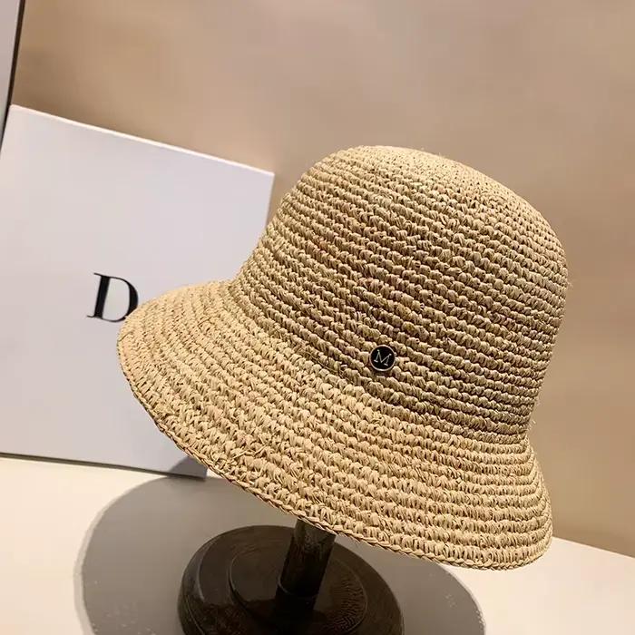 Chapeau de paille en raphia de haute qualité pour femmes