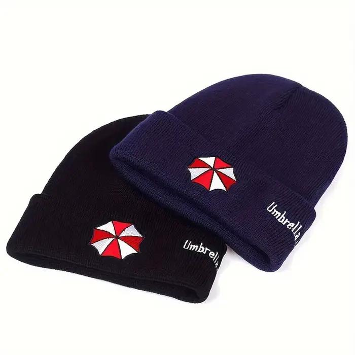 1 bonnet tricoté chaud sans visière avec bord replié