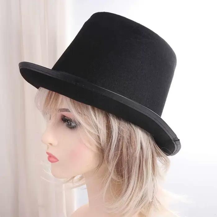 Chapeau haut de forme rétro de magicien, costume de document noir, accessoires de cosplay d'Halloween, fournitures de fête, Steampunk LYus Ringmaste Py Play