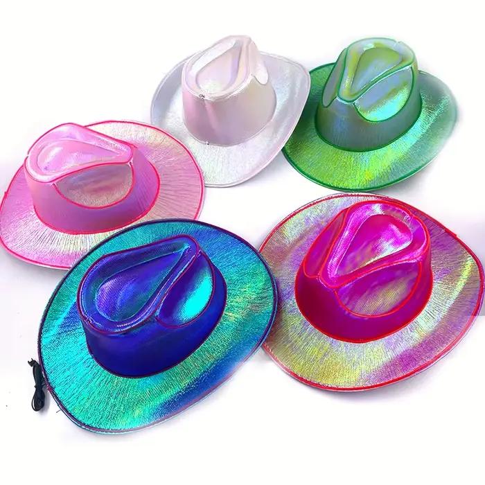 Chapeau de cow-girl de cowboy lumineux avec casquette lumineuse LED