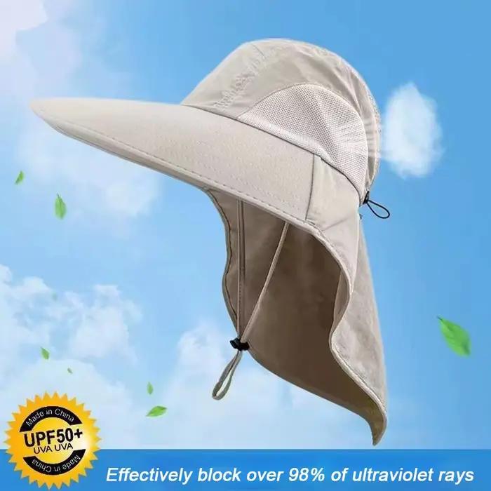 Chapeau de soleil à large bord avec rabat de cou pour hommes et femmes