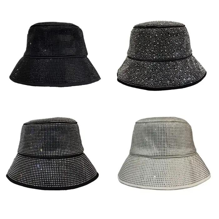 Chapeau seau Fedoras plein diamants accrocheur scintillant Panama printemps été hommes