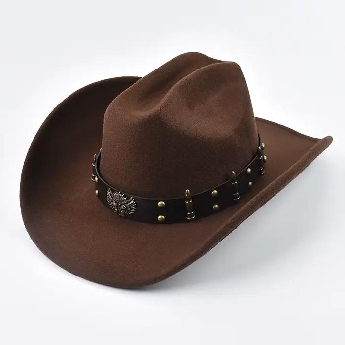 Chapeau de cowboy occidental unisexe sportif coton polyester ajustable pour homme femme voyage四季适用牛仔帽适合男女旅行