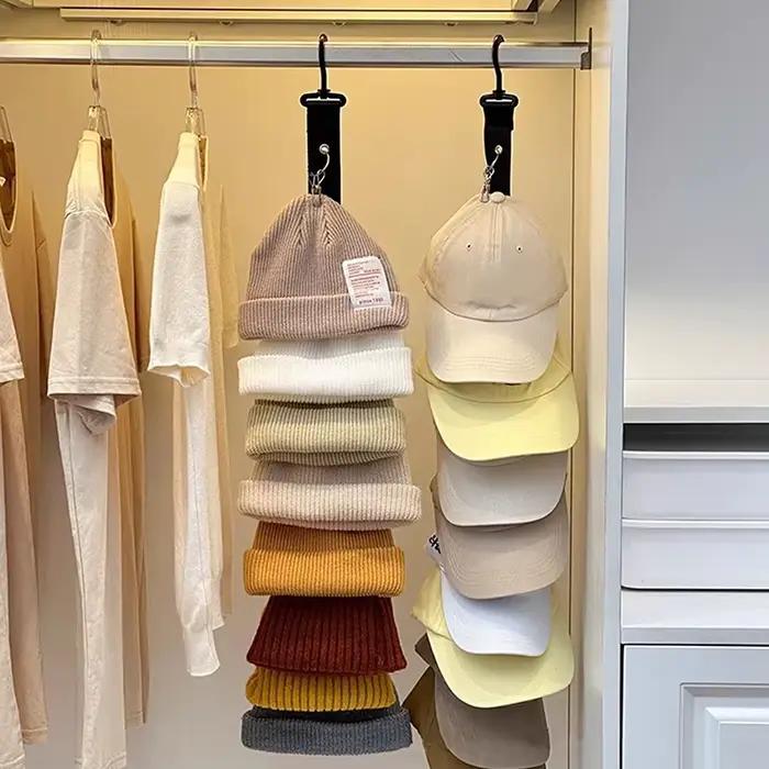 Organisateur de rangement pour casquettes de baseball avec huit pinces