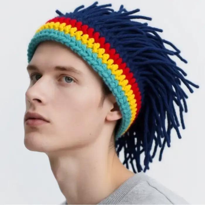 Chapeau tricoté artisanal original style dreadlocks