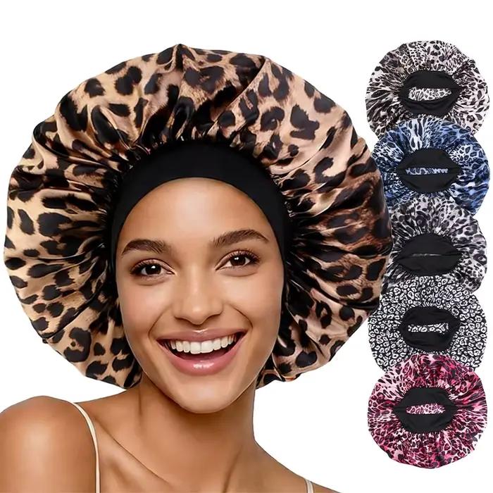 Bonnet de couchage en Satin imprimé léopard