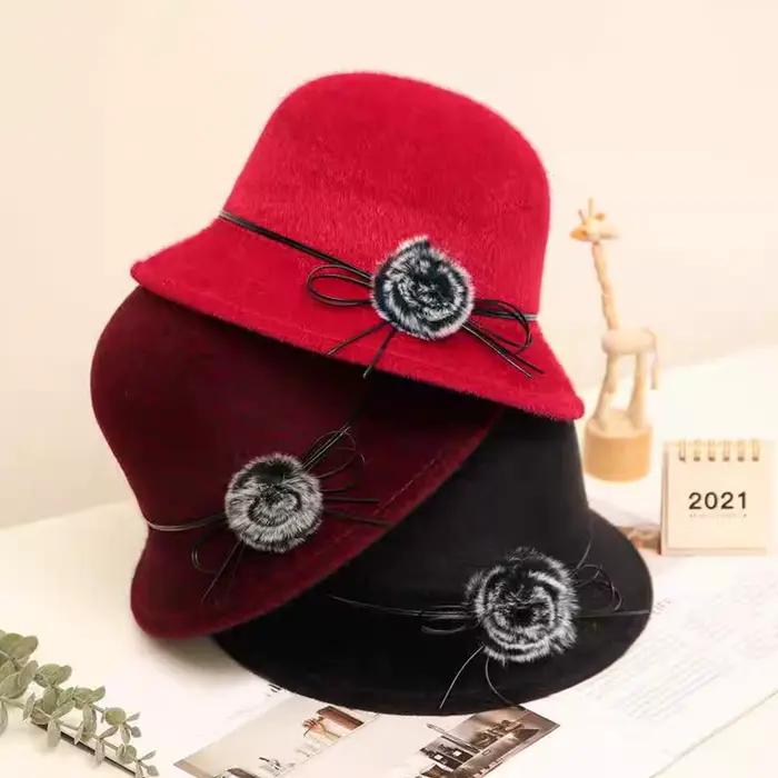 Casquette en laine vintage élégante pour femme, jazz cap, bowler dome hat, fedoras, melon, occassions décontractées, hiver, 2024