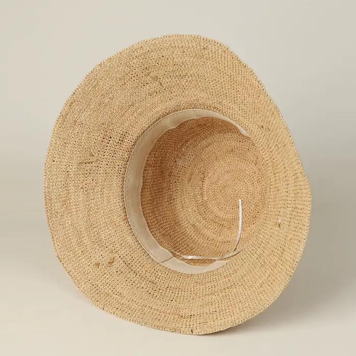 Chapeau Bob Pliable en Raphia pour Femme USPOP avec Motif Tournesol