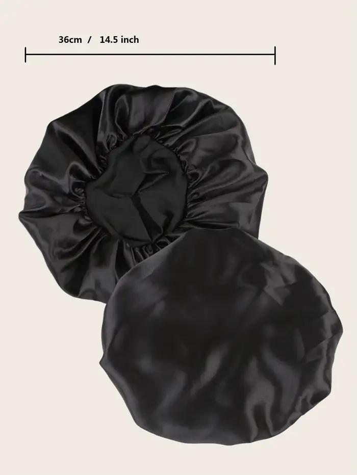Bonnet de nuit unisexe en satin soyeux extra large avec bande élastique premium
