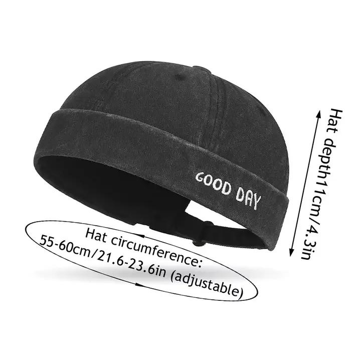 Casquette Docker Melon sans visière brodée de lettres style hip hop pour homme et femme toutes saisons adaptable facile à porter