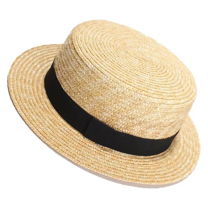 Chapeau de plaisancier en paille de blé de qualité supérieure pour femmes