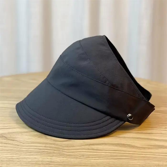 Chapeau de soleil pliable pour femme avec large bord et haut respirant – Parfait pour queues de cheval
