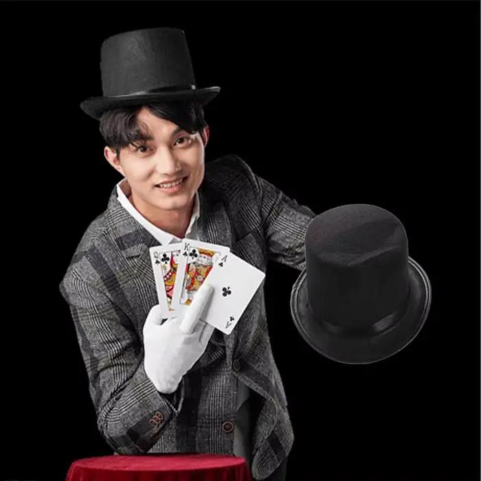 Chapeau haut de forme rétro de magicien, costume de document noir, accessoires de cosplay d'Halloween, fournitures de fête, Steampunk LYus Ringmaste Py Play