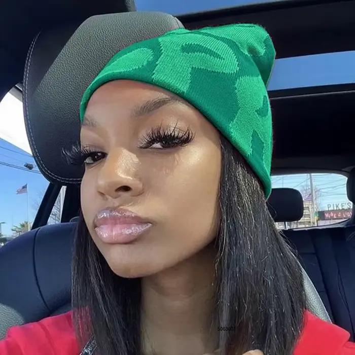 Mea Culpas bonnets chapeaux pour femmes hommes automne hiver mode imprimé laine acrylique tricoté casquettes Bonnet Kpop élastique Skullies chapeau