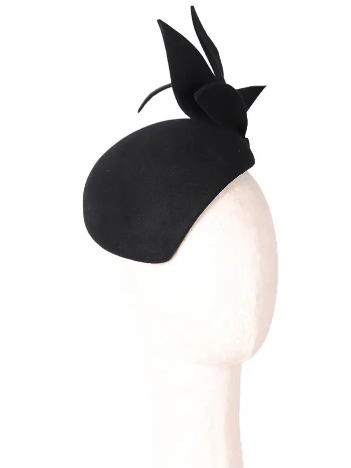 Béret Haze Bleu Noir FS en Laine Feutrée Chapeau Élégant pour Femmes Occasions Formelles Églises Cérémonies Thé Fêtes Polyvalent
