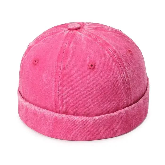 Casquette Docker en Denim sans bords chapeau solide pour homme et femme ocassions décontractées printemps automne ajustable en coton