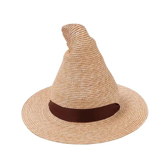 Chapeaux de soleil en paille à large bord pour femmes