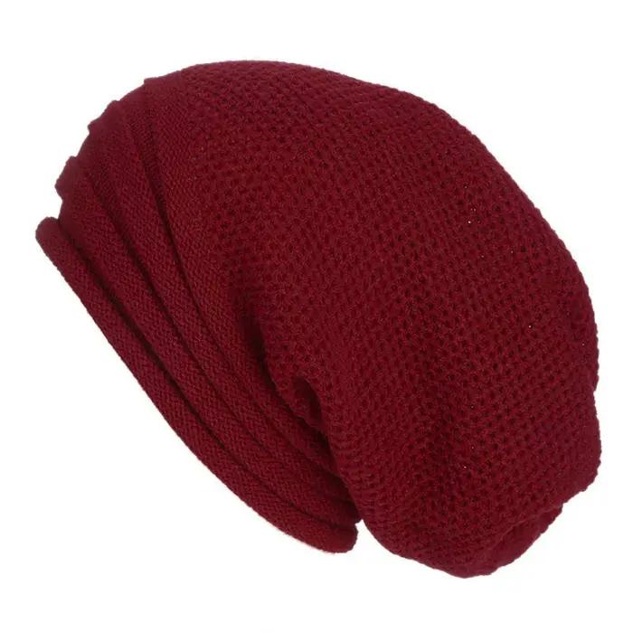 Hiver Baggy Slouchy Beanie chapeau laine tricoté casquette chaude pour hommes femmes bonnet surdimensionné