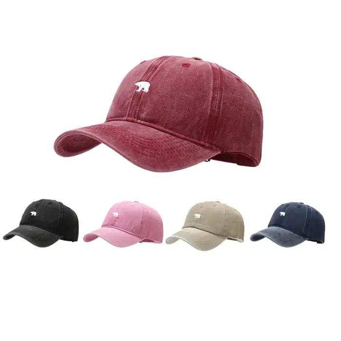 Casquette de Baseball brodée d'ours pour femmes et hommes