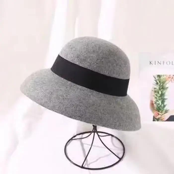 Robe écrasable Fedora femmes Style Vintage chapeau 100% pur laine feutre