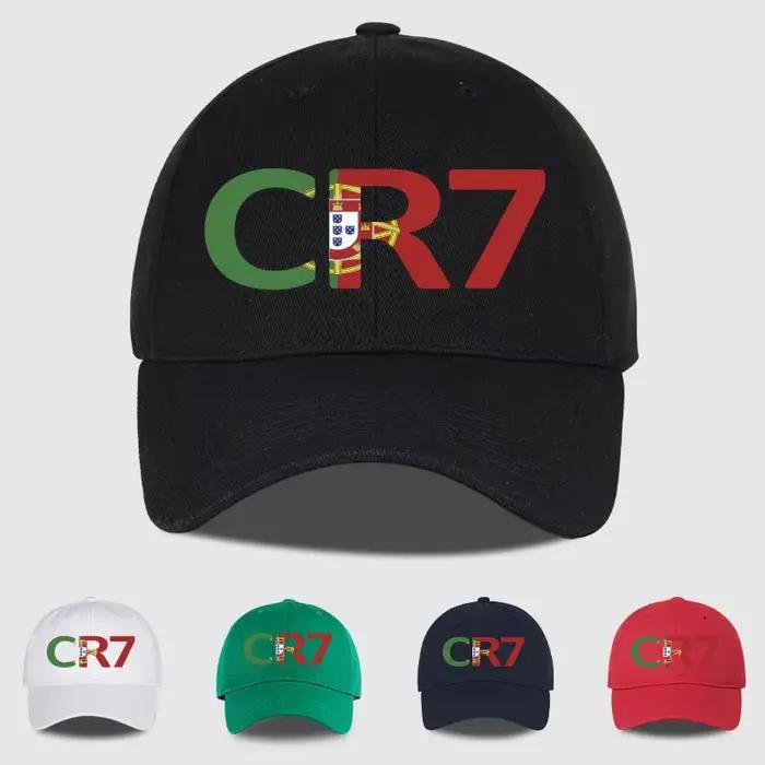 Casquette de baseball noire avec imprimé CR7 Portugal