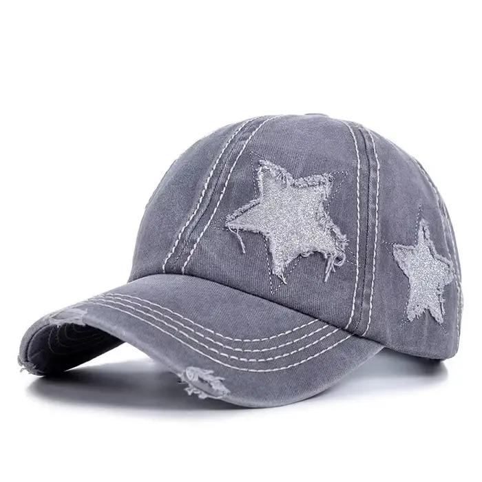 Casquette de baseball réglable pour femmes avec trou pour queue de cheval