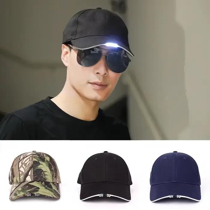 CamSolomon-Casquette de baseball avec éclairage LED de nuit