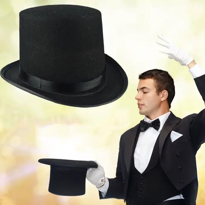 Chapeau haut-de-forme noir pour enfants et adultes