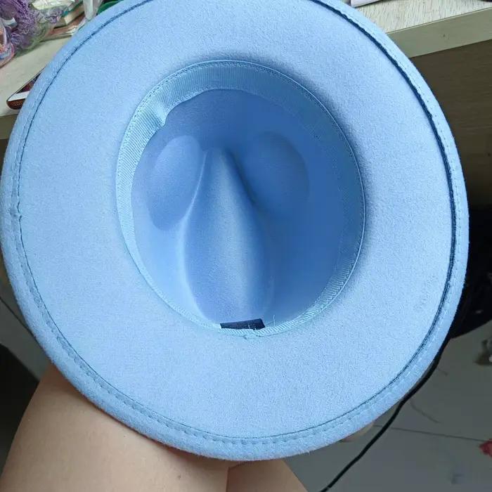 Chapeau Fedora fleur bleue pour hommes et femmes