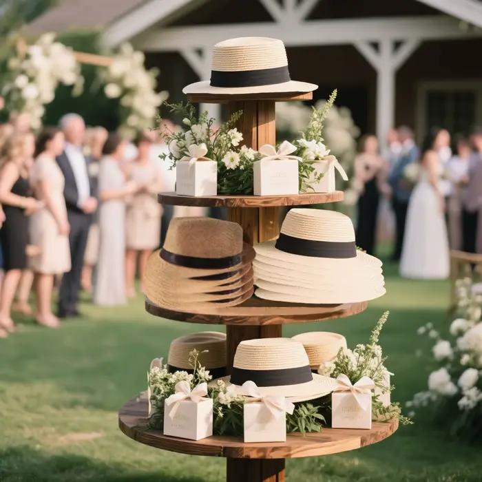 Chapeaux Fedora en paille de mariage pour femmes et hommes