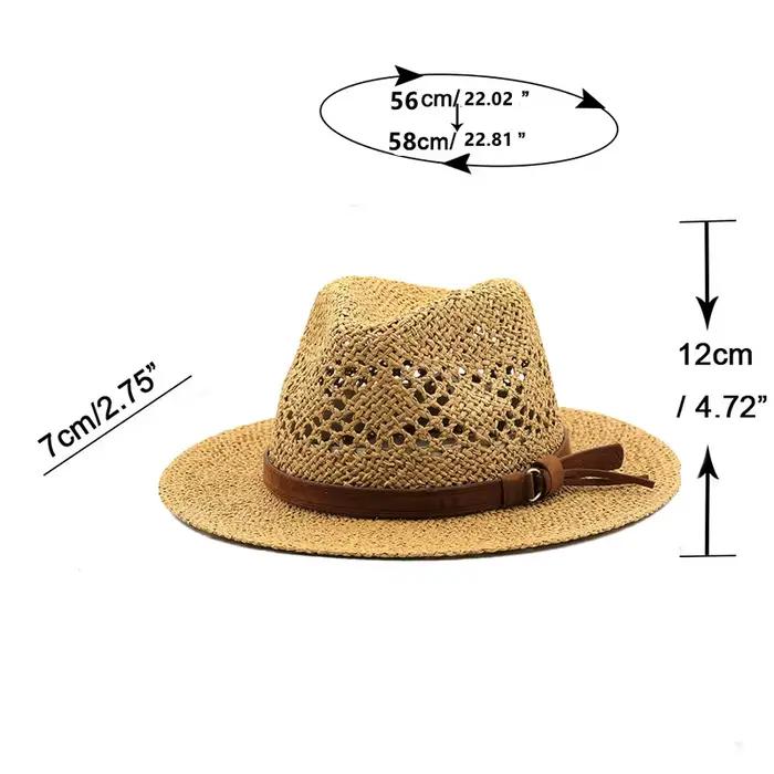 Chapeau de paille en raphia pour hommes et femmes