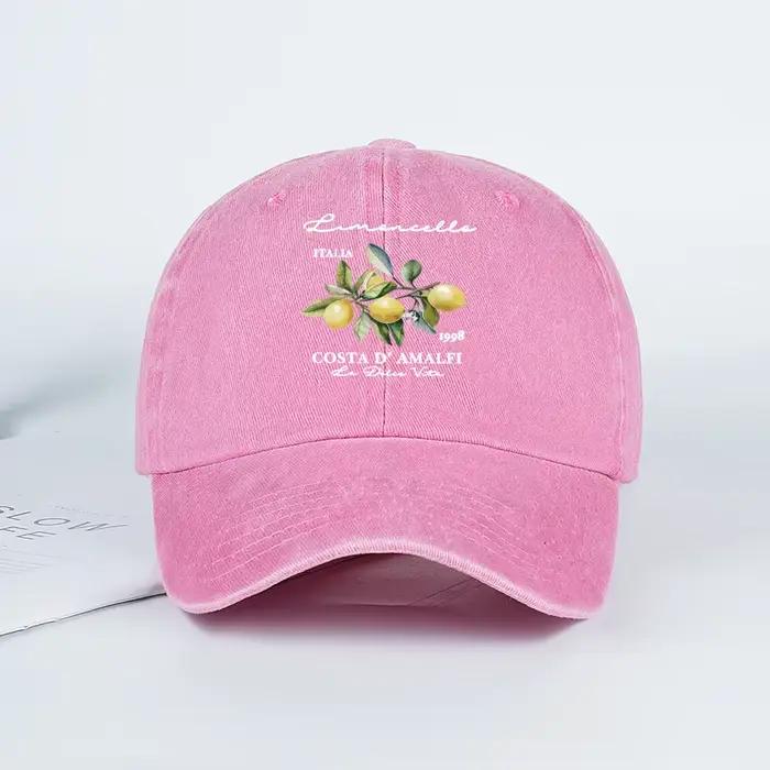 Casquette de baseball unisexe réglable imprimée citron « Limoncello Costa D'Amalfi »