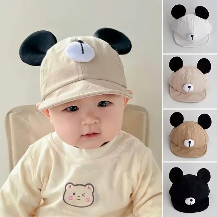Mignon ours oreille bébé chapeau enfants garçon fille doux coton Peaked Bonnet casquettes