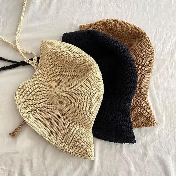 Bonnets de régence en paille de lin pour femmes