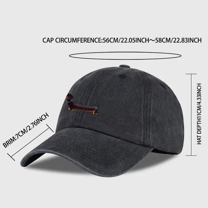 Casquette de baseball lavée à imprimé teckel