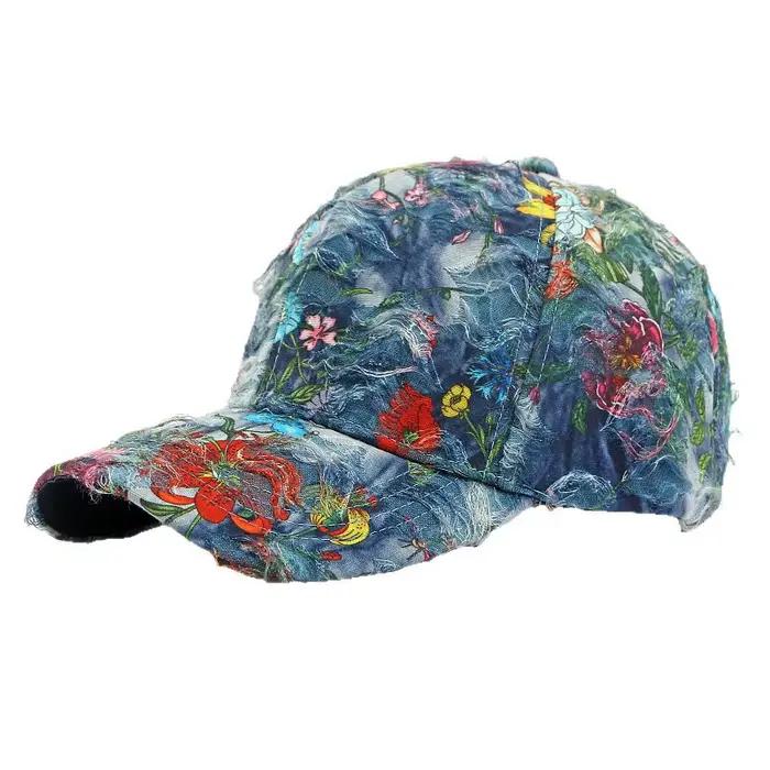 Casquette de baseball imprimée florale pour femmes